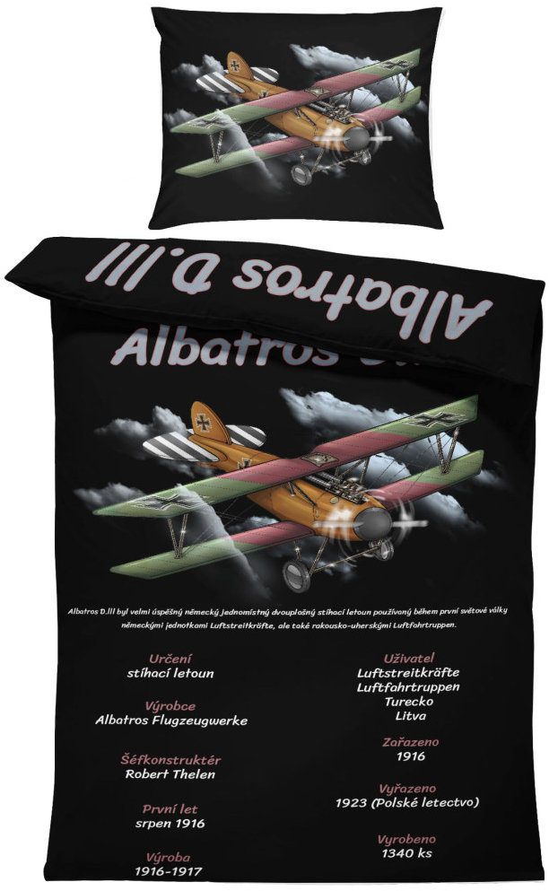 IMPAR Obliečky Albatros D. III, 140 × 200 cm + 90 × 70 cm