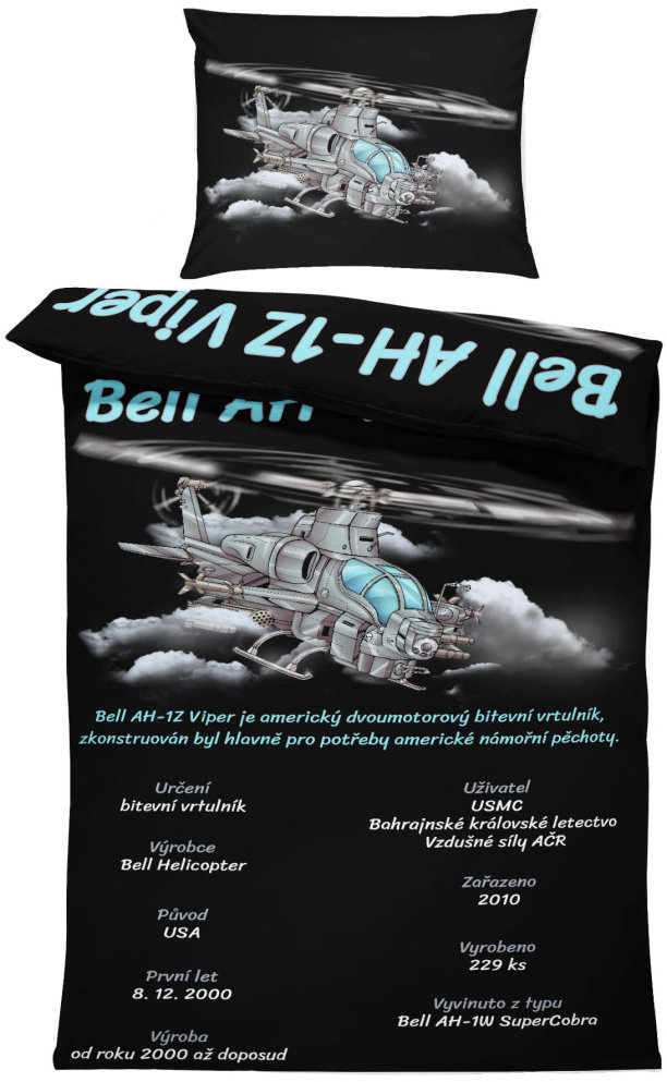IMPAR Obliečky Bell AH1Z Viper, 140 × 200 cm + 90 × 70 cm