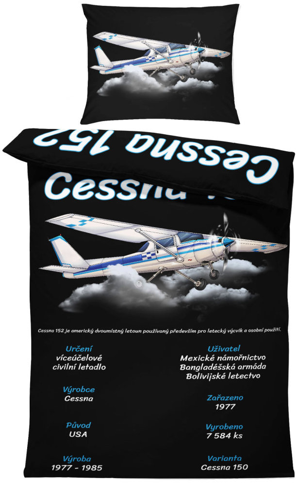 IMPAR Obliečky Cessna 152, 140 × 200 cm + 90 × 70 cm