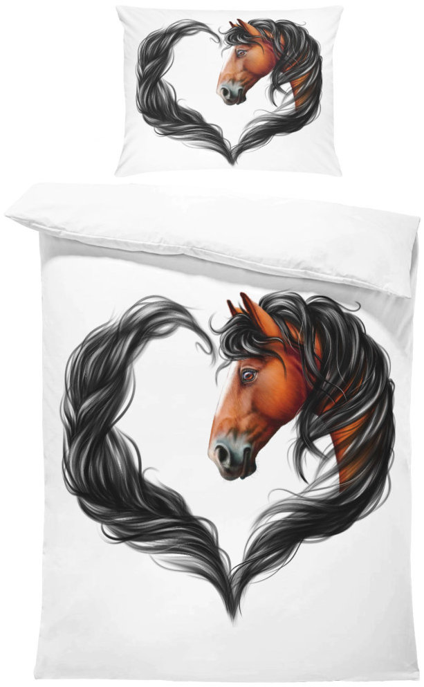IMPAR Obliečky Horse heart brown, 140 × 200 cm + 90 × 70 cm
