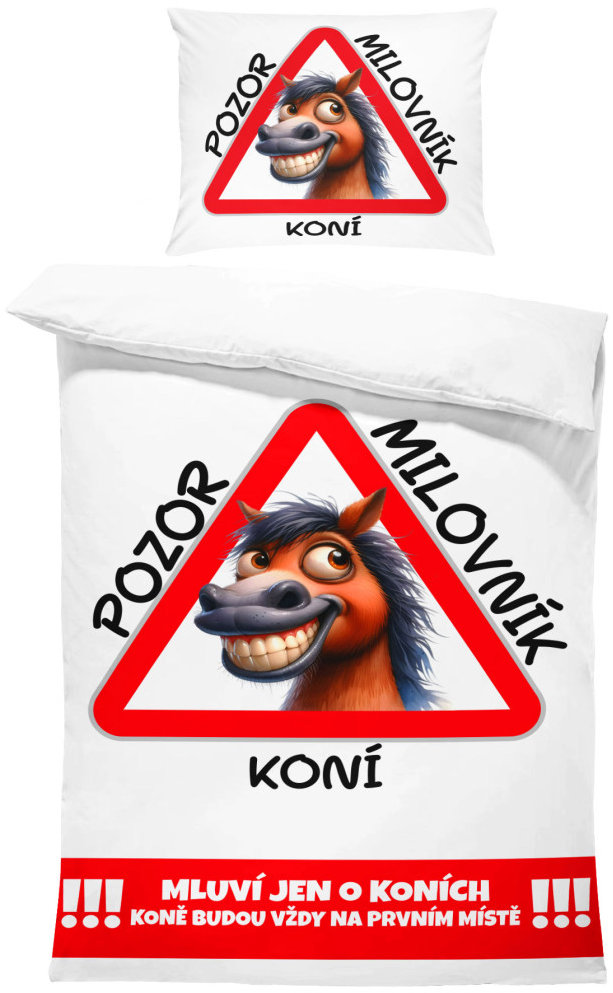 IMPAR Obliečky Pozor milovník koní, 140 × 200 cm + 90 × 70 cm