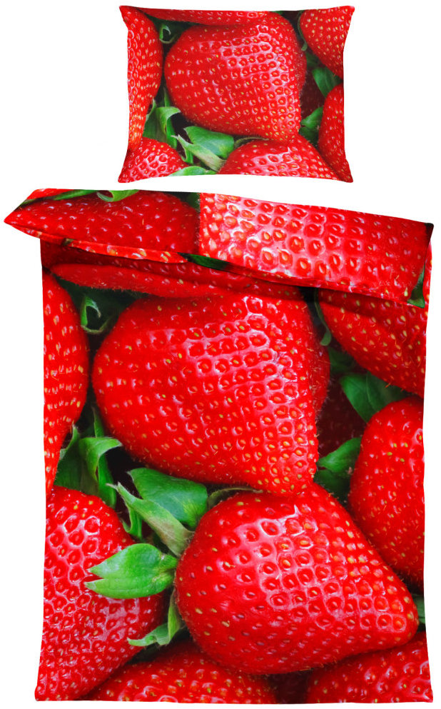 IMPAR Obliečky Jahody, 140 × 200 cm + 90 × 70 cm