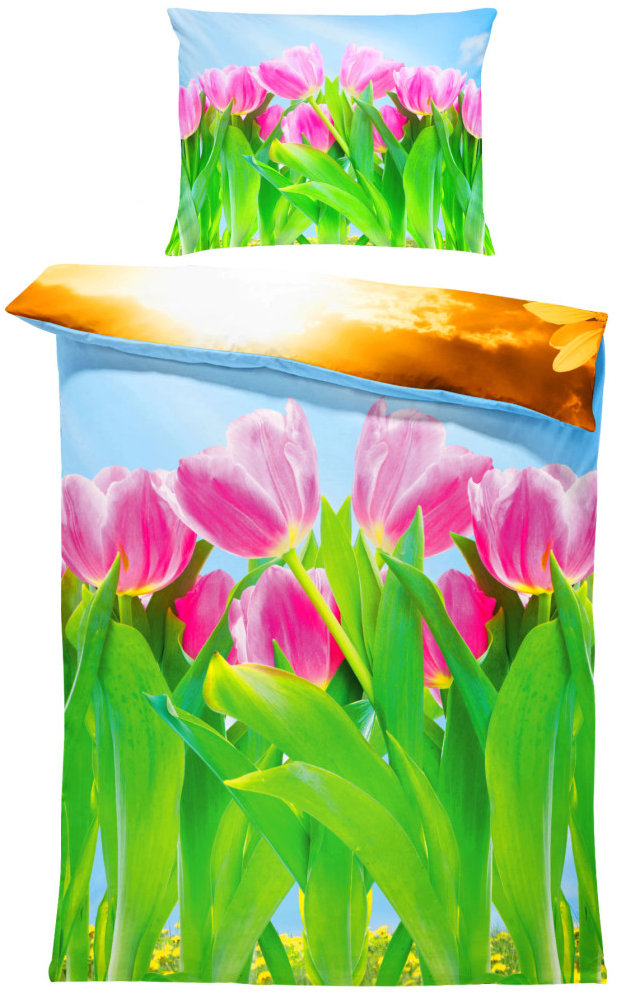 IMPAR Obliečky Ružové tulipány, 140 × 200 cm + 90 × 70 cm