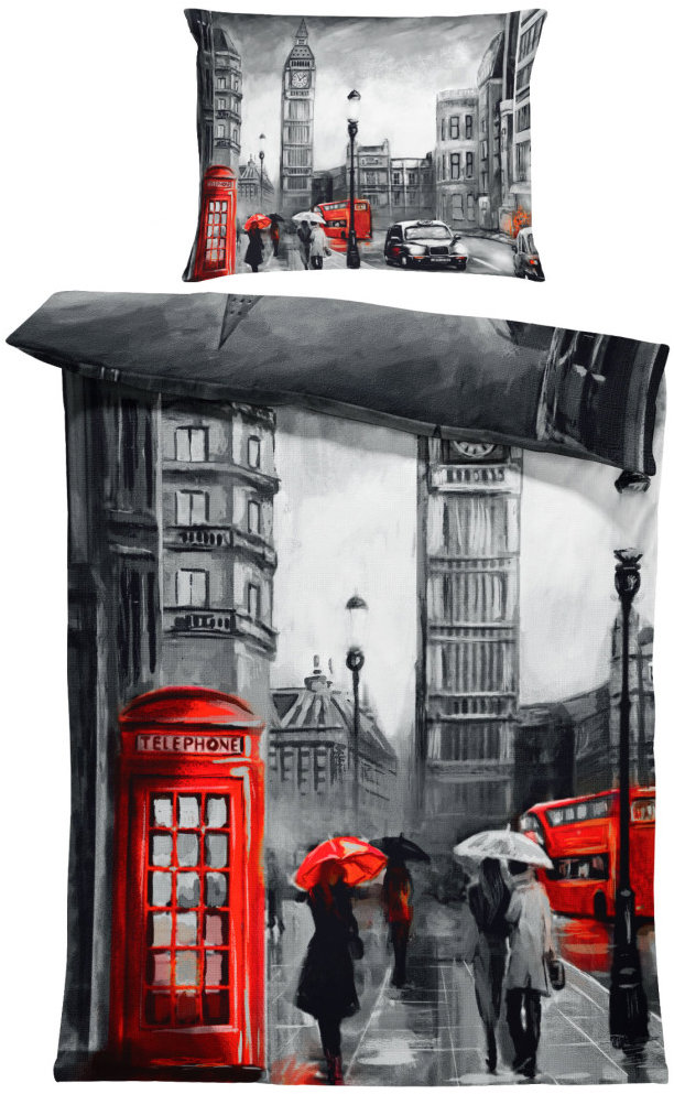 IMPAR Obliečky Londýn art, 140 × 200 cm + 90 × 70 cm