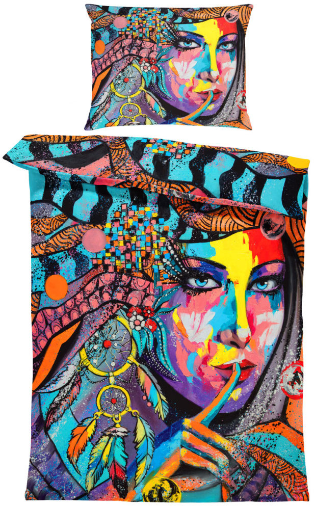 IMPAR Obliečky Indiánka art, 140 × 200 cm + 90 × 70 cm