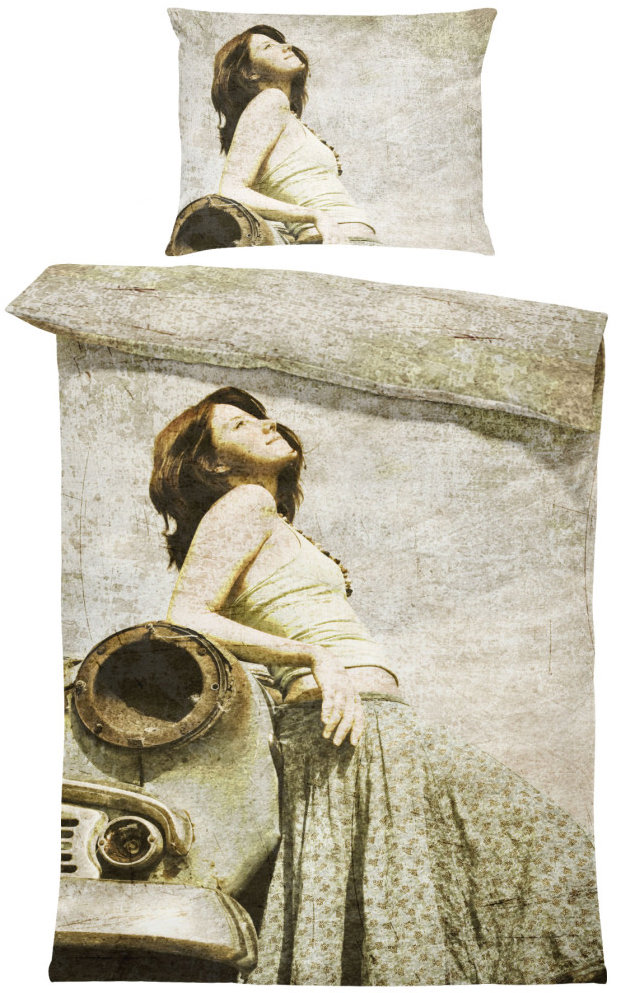 IMPAR Obliečky Žena pri aute, 140 × 200 cm + 90 × 70 cm