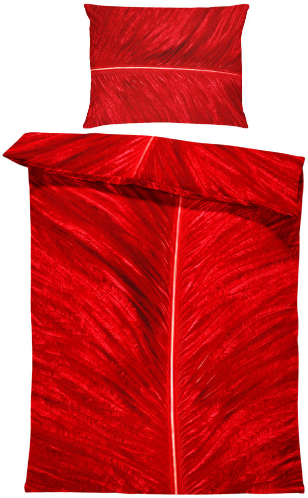 IMPAR Obliečky Červené pierko, 140 × 200 cm + 90 × 70 cm