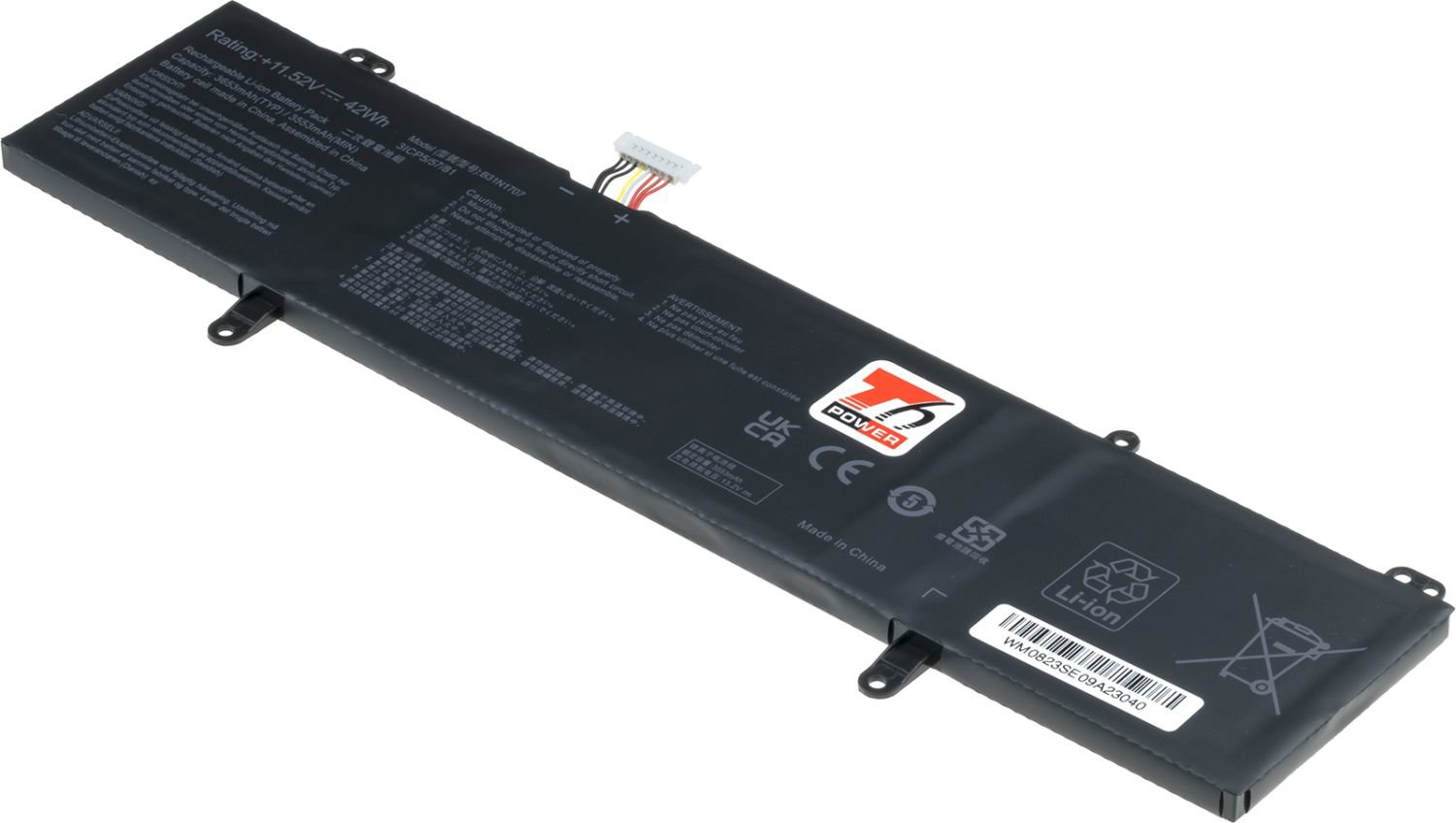 T6 Power pre Asus VivoBook X411U, F411U, S410U, 3 653 mAh, 42 Wh, 3cell, Li-poly
