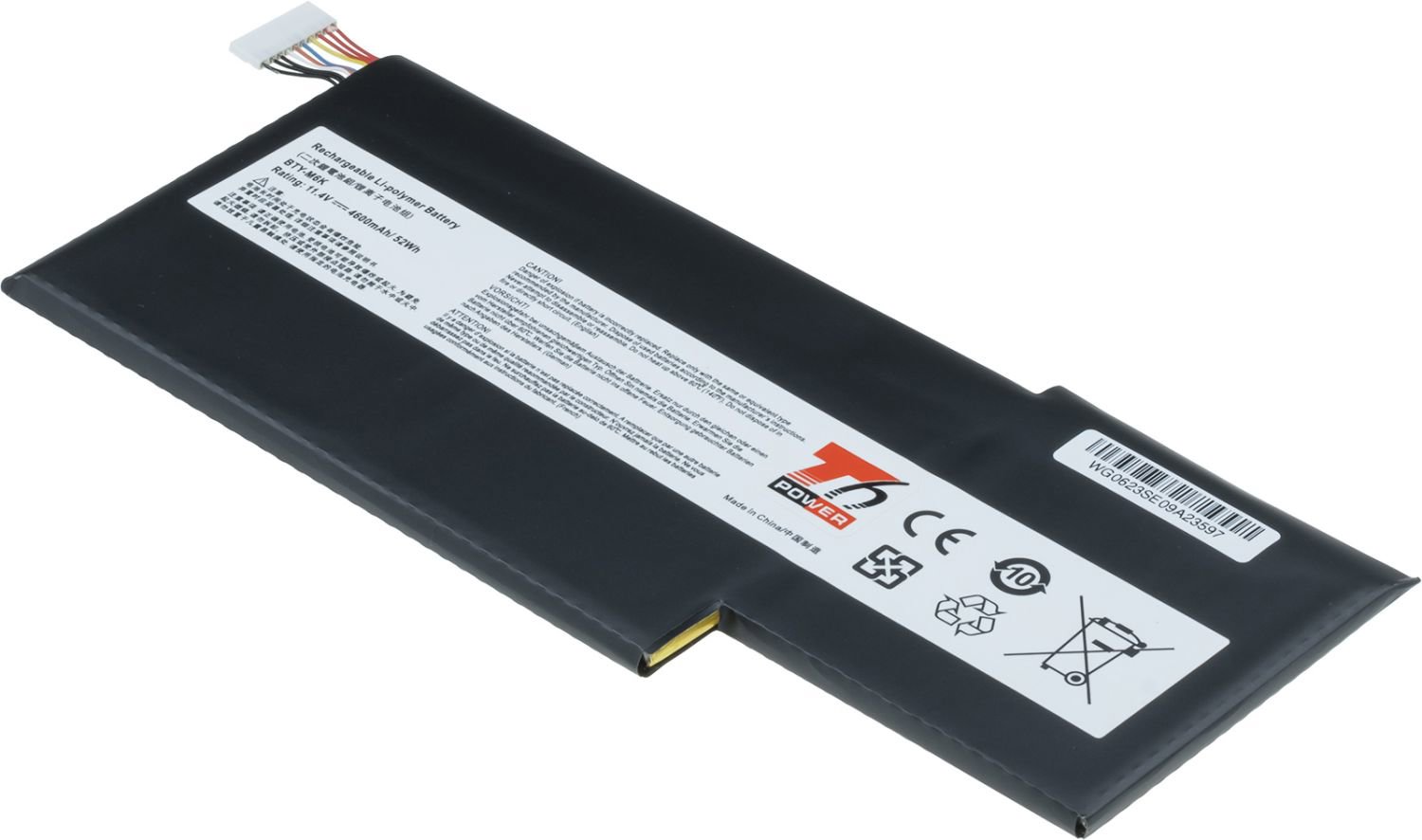 T6 Power pre MSI BTY-M6K, 4 600 mAh, 52 Wh, 3cell, Li-pol