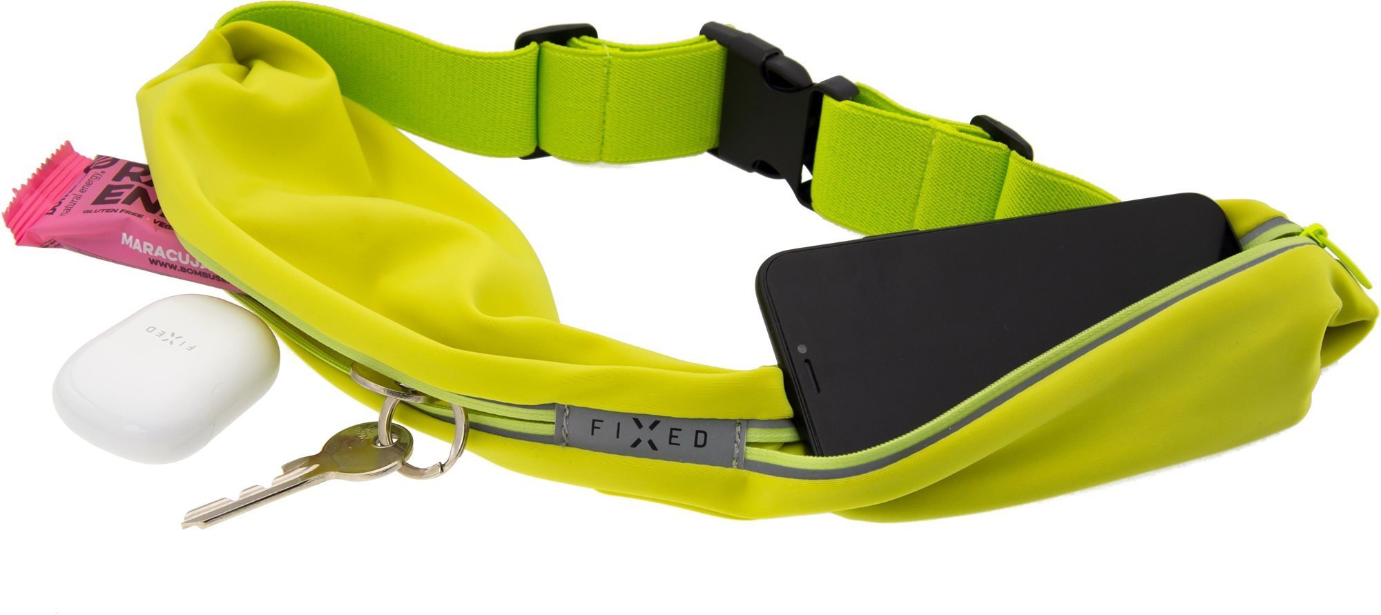 FIXED Sportbelt Duo s dvoma vreckami limetkové