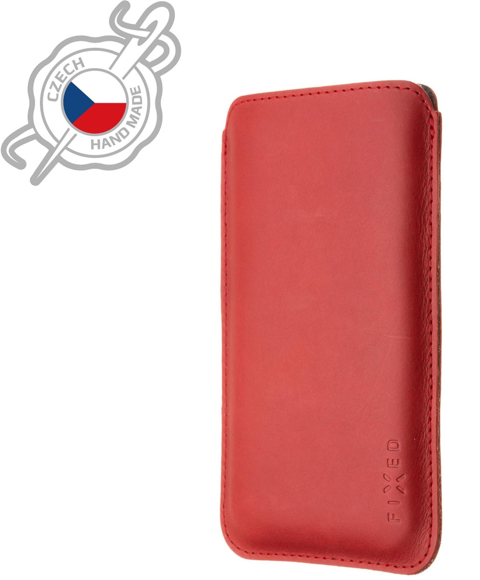 FIXED Slim Torcello vyrobené z pravej kože na Apple iPhone 12/12 Pro/13/13 Pro červené