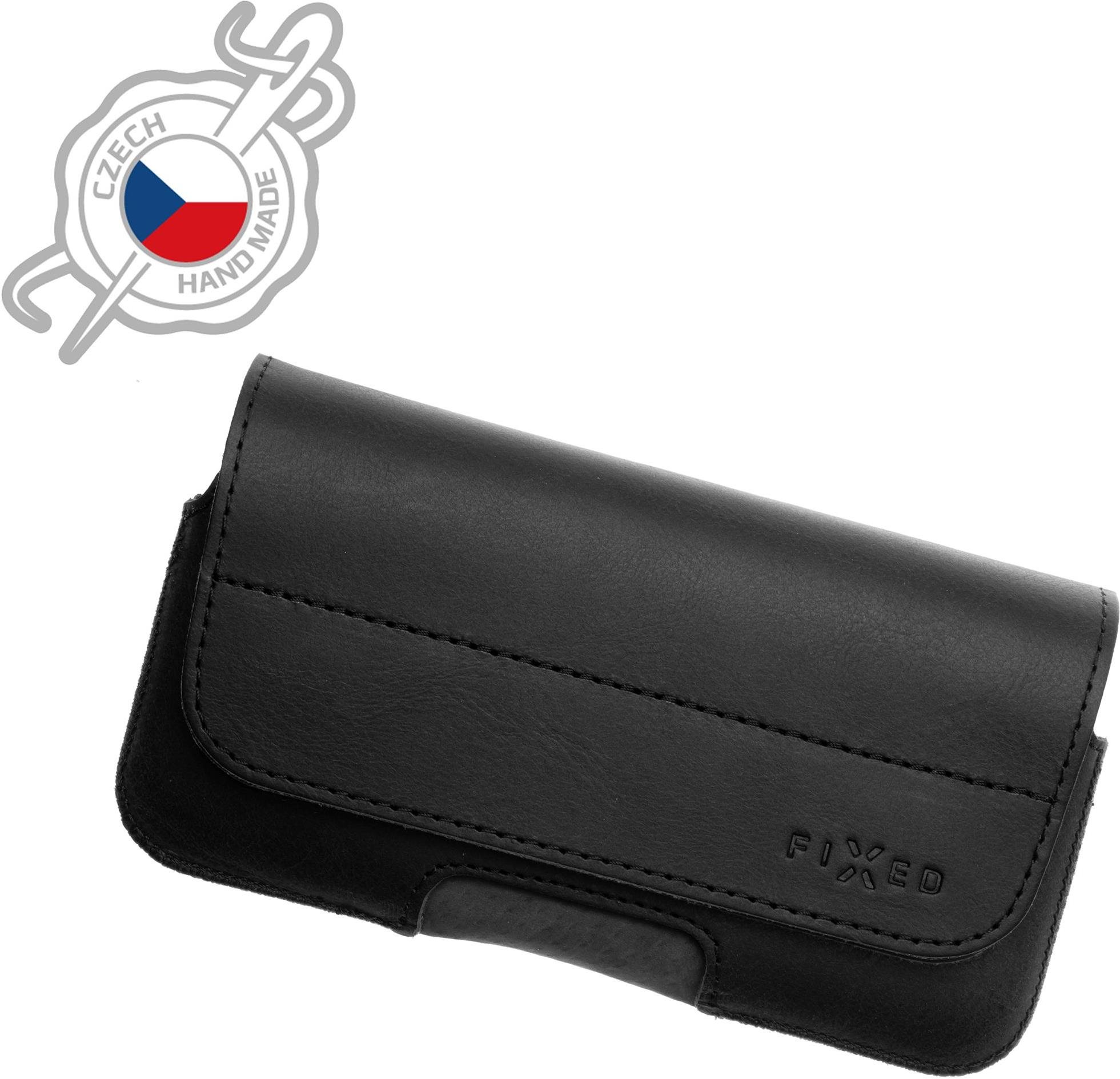 FIXED Posh z pravej hovädzej kože horizontálne veľkosť 6XL+ čierne