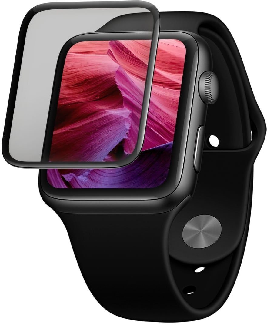 FIXED 3D Full-Cover s aplikátorom pre Apple Watch 40 mm čierne