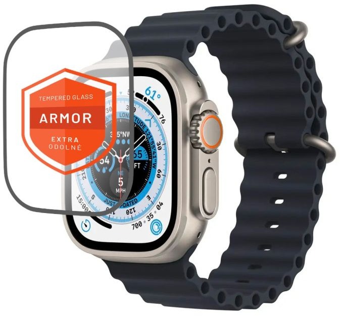 FIXED Armor s aplikátorom na Apple Watch Ultra 49 mm čierne