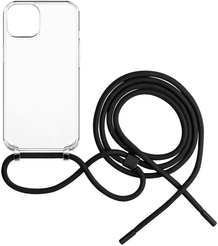 FIXED Pure Neck AntiUV s čiernou šnúrkou na krk pre Apple iPhone 15 Plus
