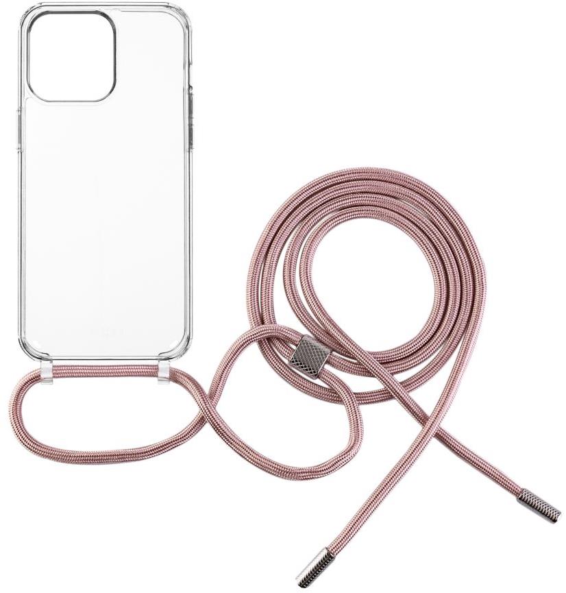 FIXED Pure Neck AntiUV s ružovou šnúrkou na krk na Apple iPhone 15 Pro Max