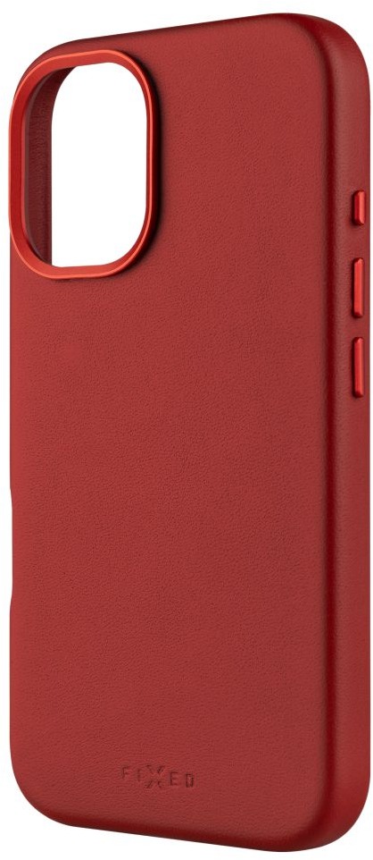 FIXED MagLeather s podporou MagSafe pre Apple iPhone 16 červený