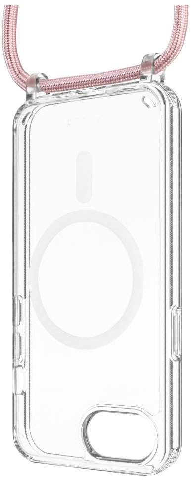 FIXED MagPure Neck s ružovou šnúrkou na krk na Apple iPhone 17e/16e