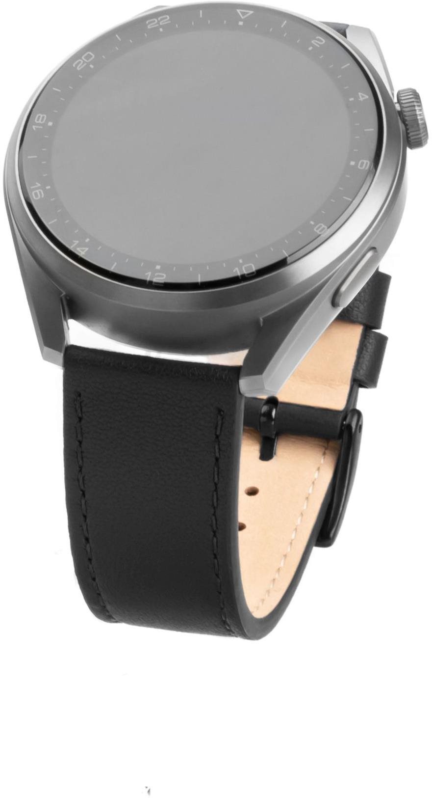 FIXED Leather Strap so šírkou 20 mm čierny
