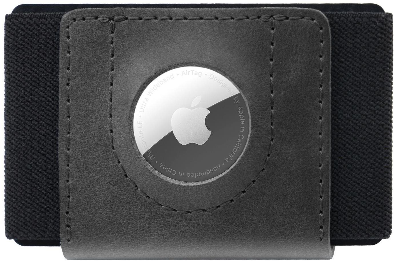 FIXED Tiny Wallet for AirTag z pravej hovädzej kože čierna