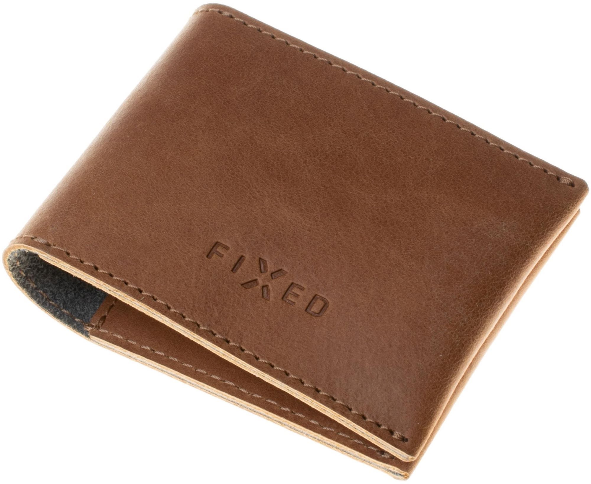 FIXED Wallet z pravej hovädzej kože hnedá