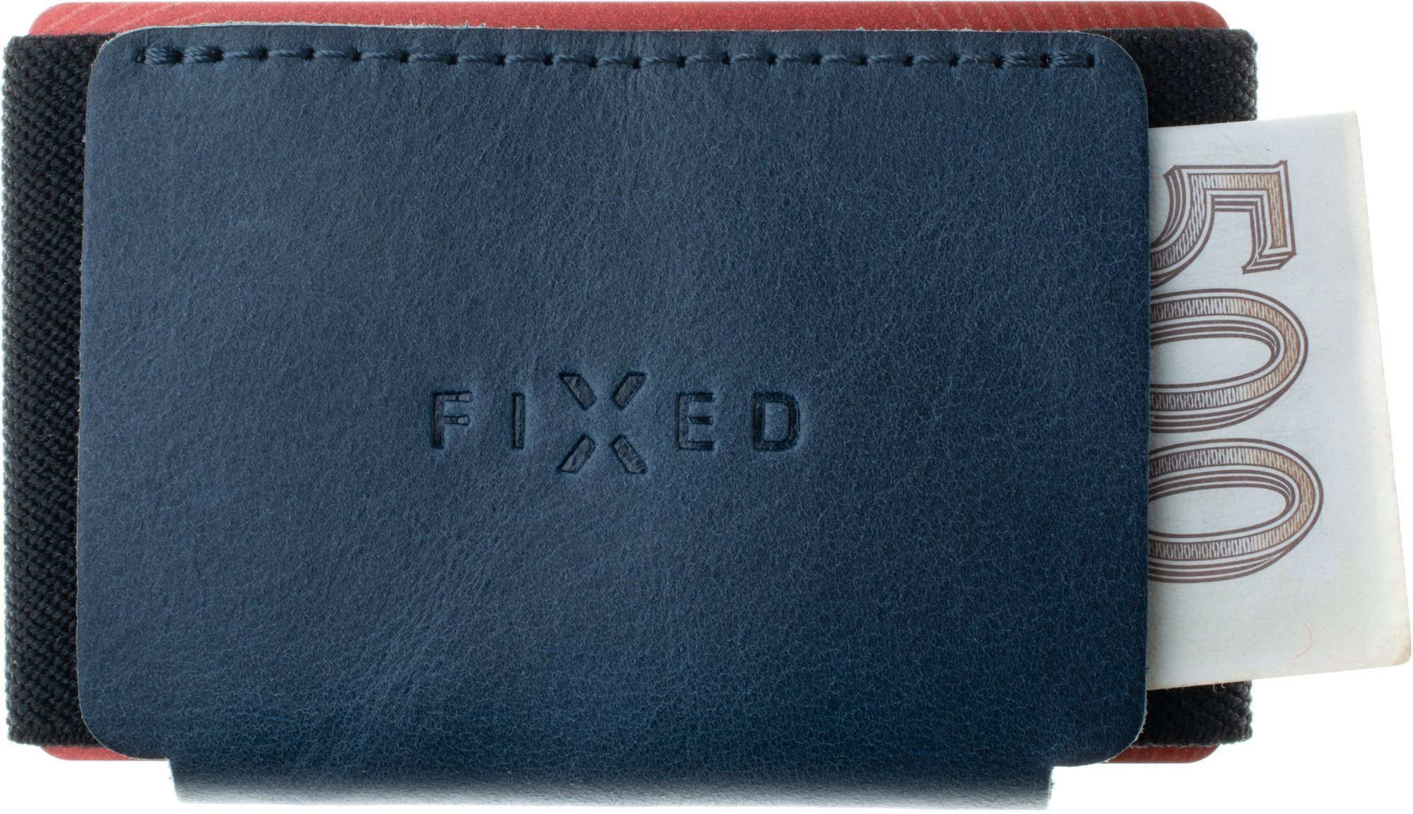 FIXED Tiny Wallet z pravej hovädzej kože modrá