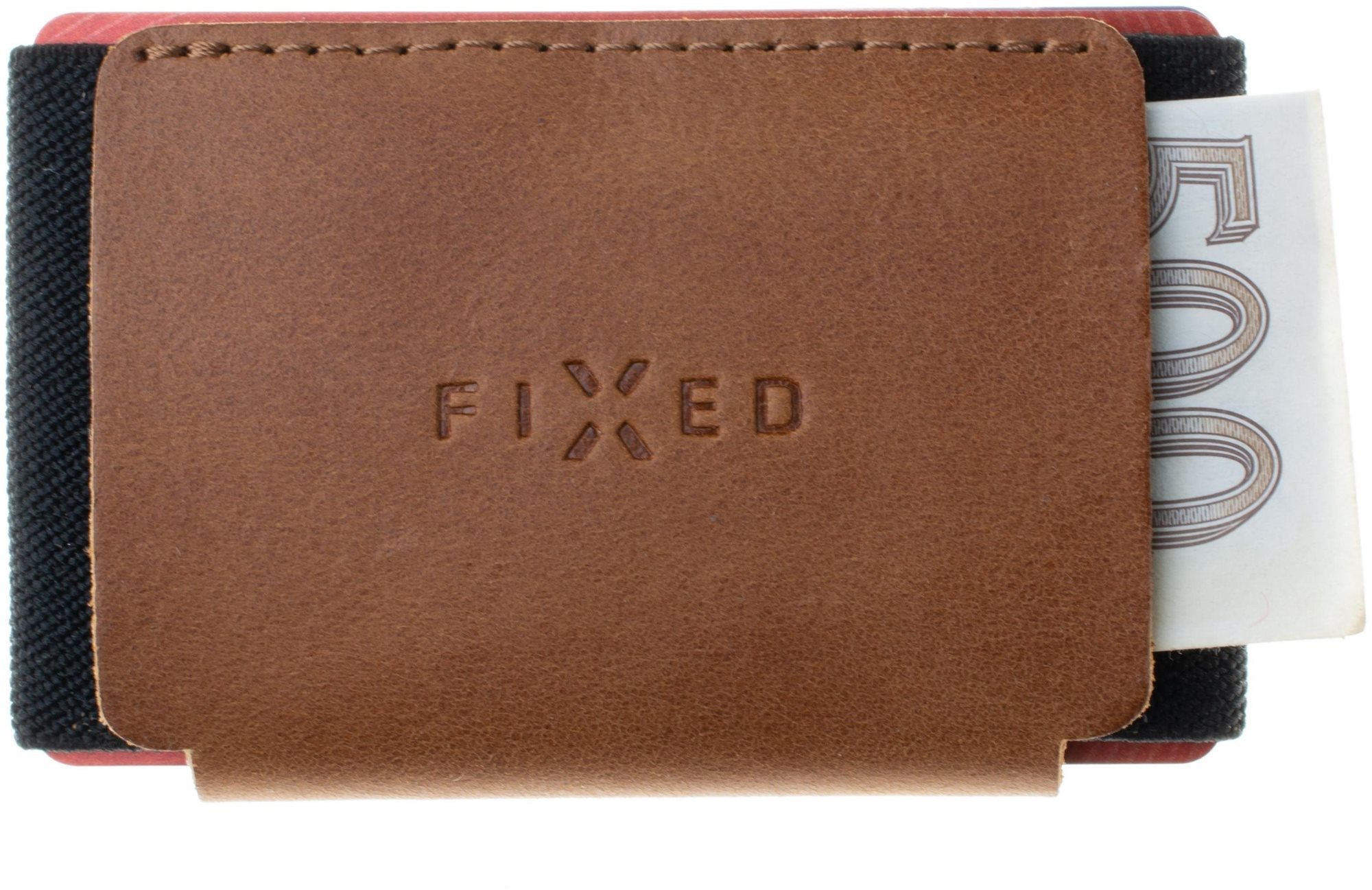 FIXED Tiny Wallet z pravej hovädzej kože hnedá