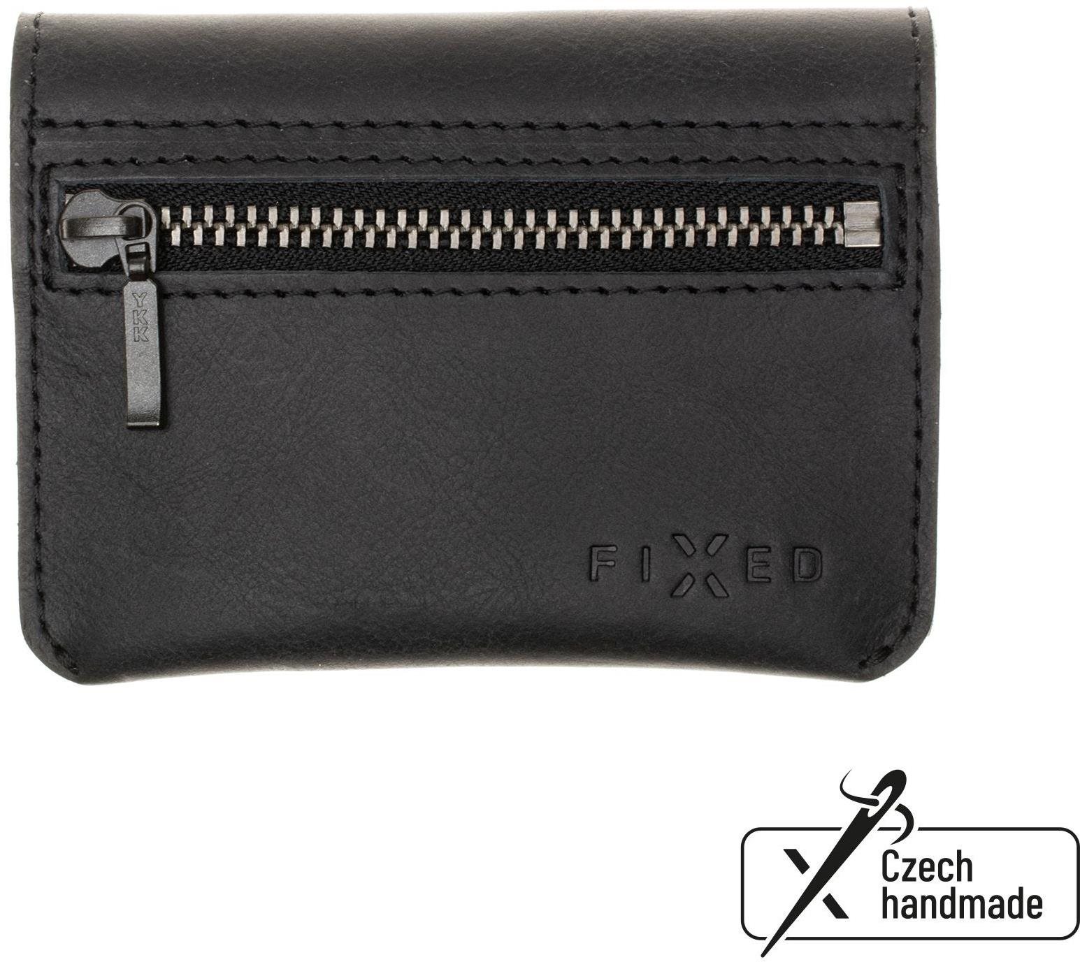 FIXED Tripple Wallet z pravej hovädzej kože čierna