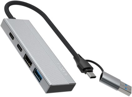 FIXED HUB Port 4v1 s USB-A adaptérem space gray