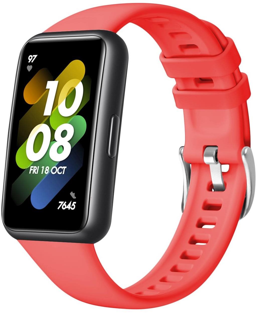 FIXED Silicone Strap pre Huawei Band 7 červený