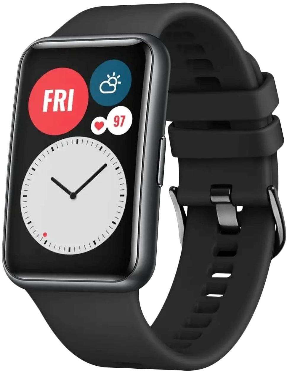 FIXED Silicone Strap pre Huawei Watch FIT čierny