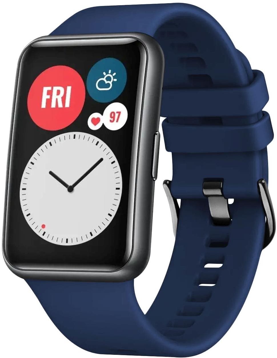FIXED Silicone Strap pre Huawei Watch FIT modrý