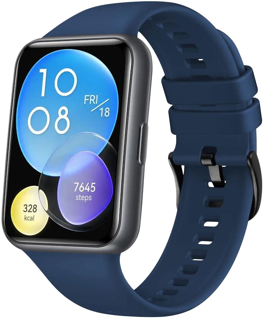 FIXED Silicone Strap na Huawei Watch FIT2/FIT2 Classic modrý