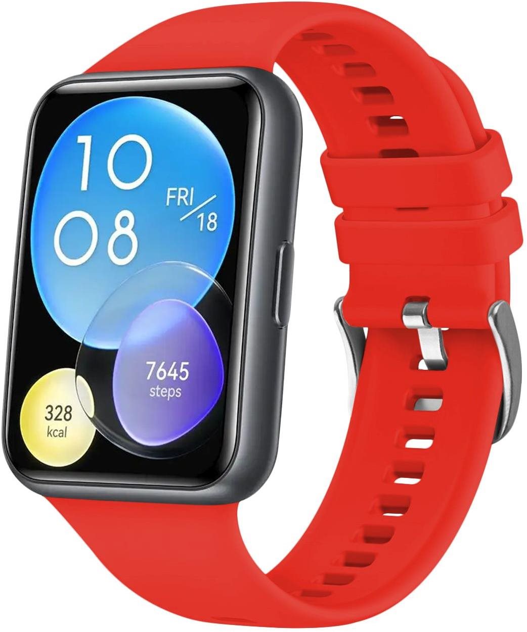 FIXED Silicone Strap pre Huawei Watch FIT2 červený