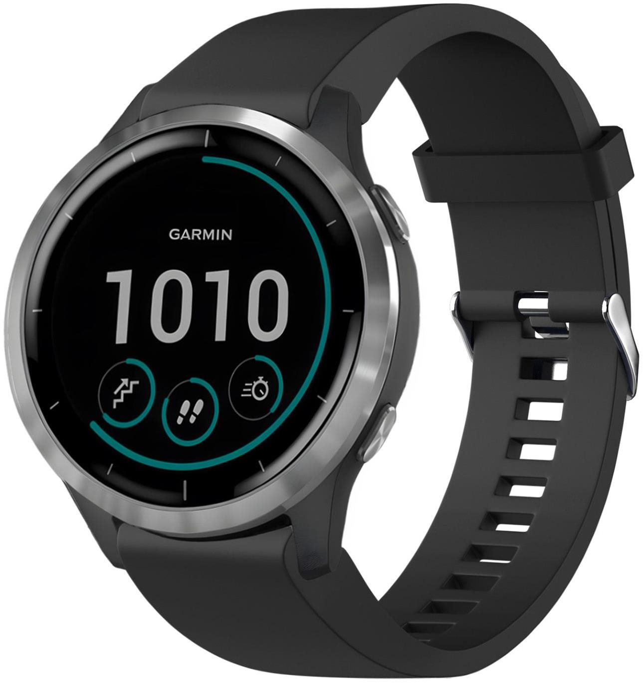 FIXED Silicone Strap na Garmin QuickFit 20 mm čierny
