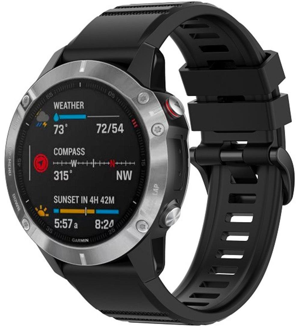 FIXED Silicone Strap na Garmin QuickFit 22 mm čierny