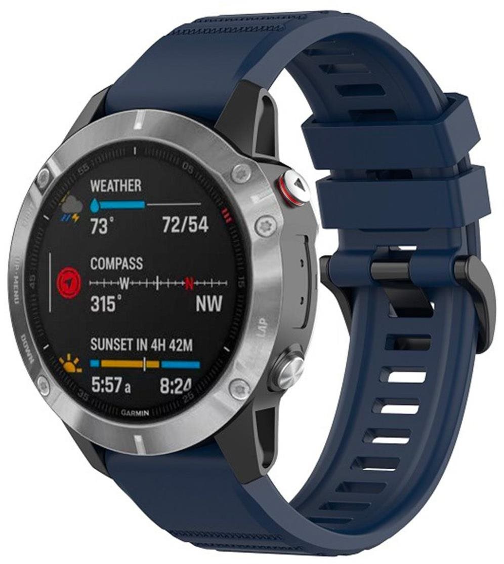 FIXED Silicone Strap na Garmin QuickFit 22 mm modrý