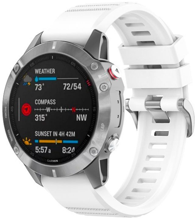 FIXED Silicone Strap na Garmin QuickFit 22 mm biely