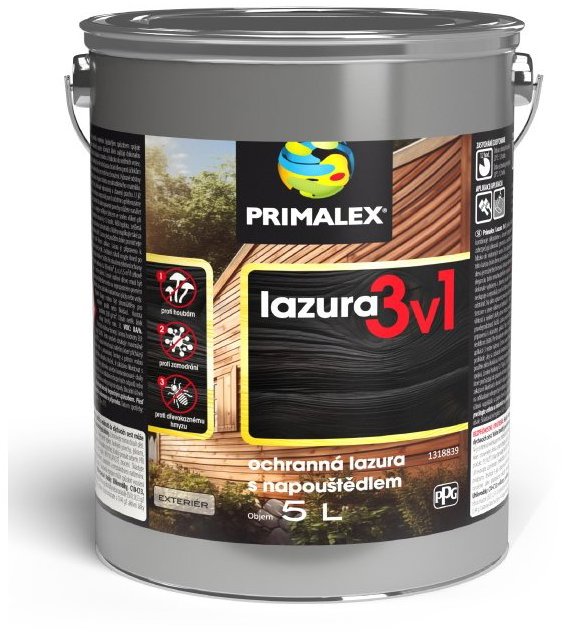 PPG Primalex lazura tenkovrstvá 3v1 teak tmavý, 5 l