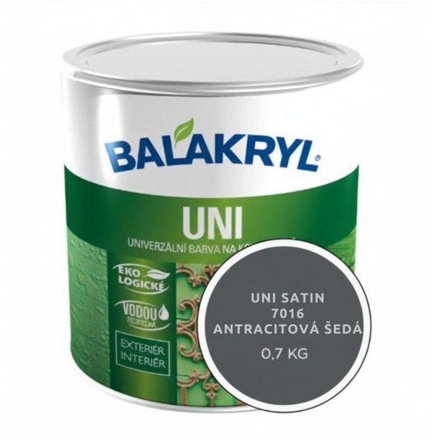 PPG Deco Slovak Balakryl UNI SATIN 0,7 kg, 7016 antracitová sivá