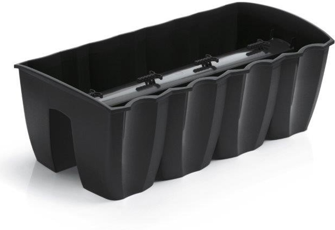 Prosperplast Truhlík na zábradlí CROWN antracit 58 cm šedivý
