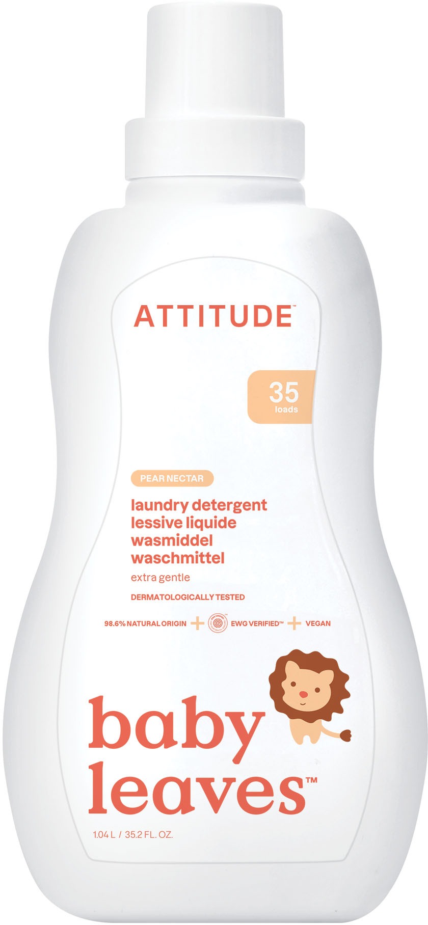 ATTITUDE Prací gél pre deti s vôňou hrušiek 1,05 l (35 praní)