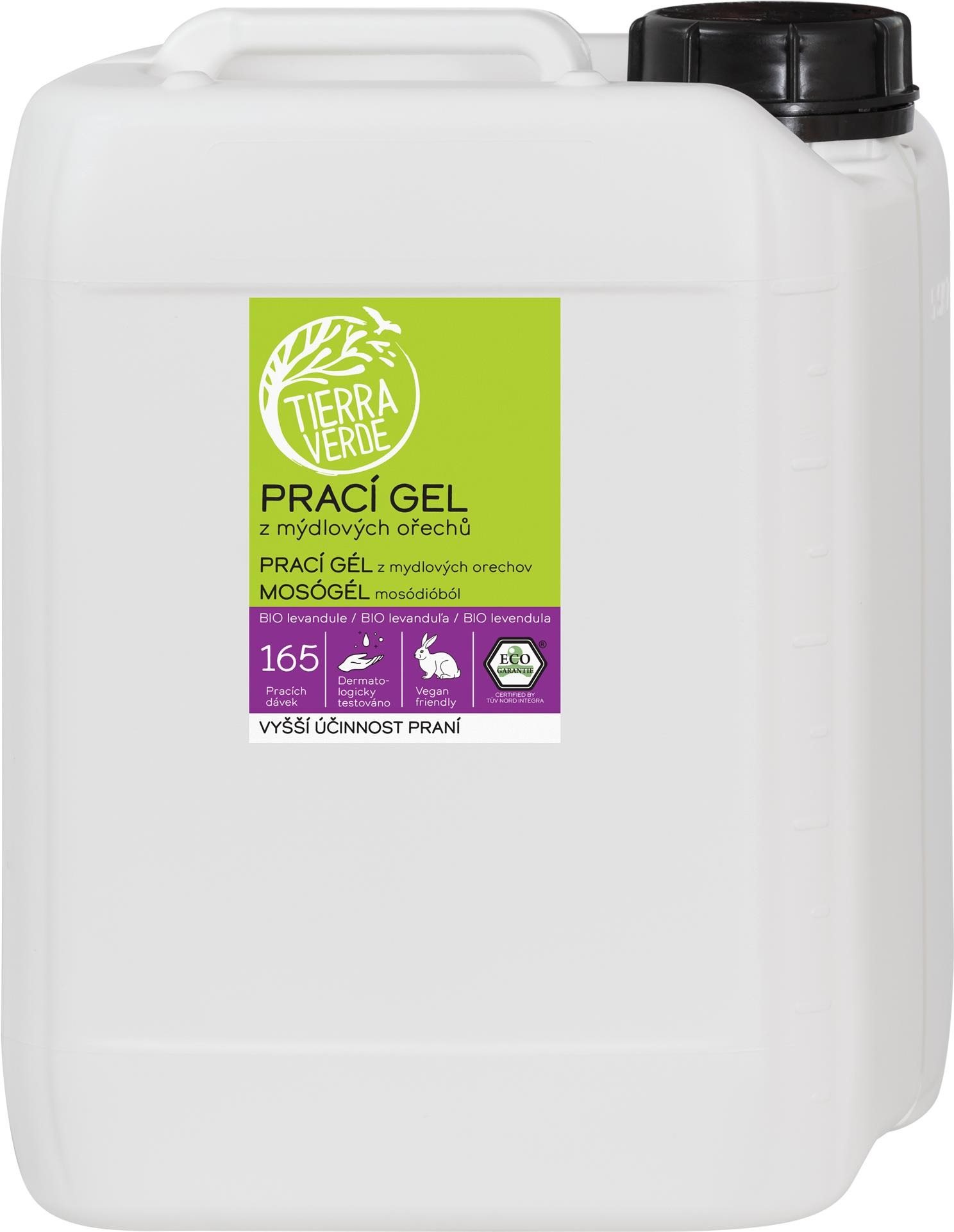 TIERRA VERDE, prací gél z mydlových orechov s BIO levanduľovou silicou, 5 l (165 praní)