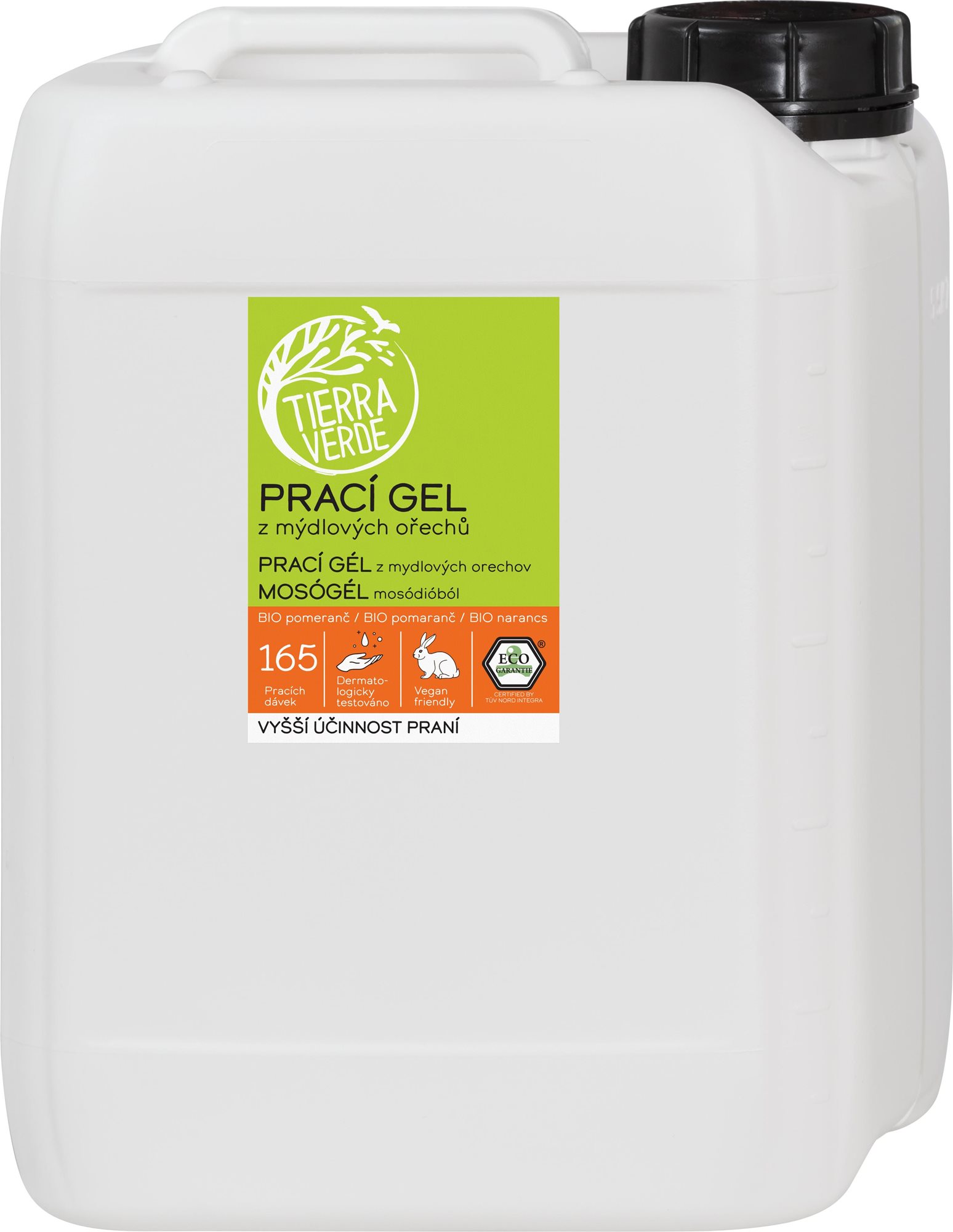 TIERRA VERDE prací gél z mydlových orechov s BIO pomarančovou silicou 5 l (165 praní)