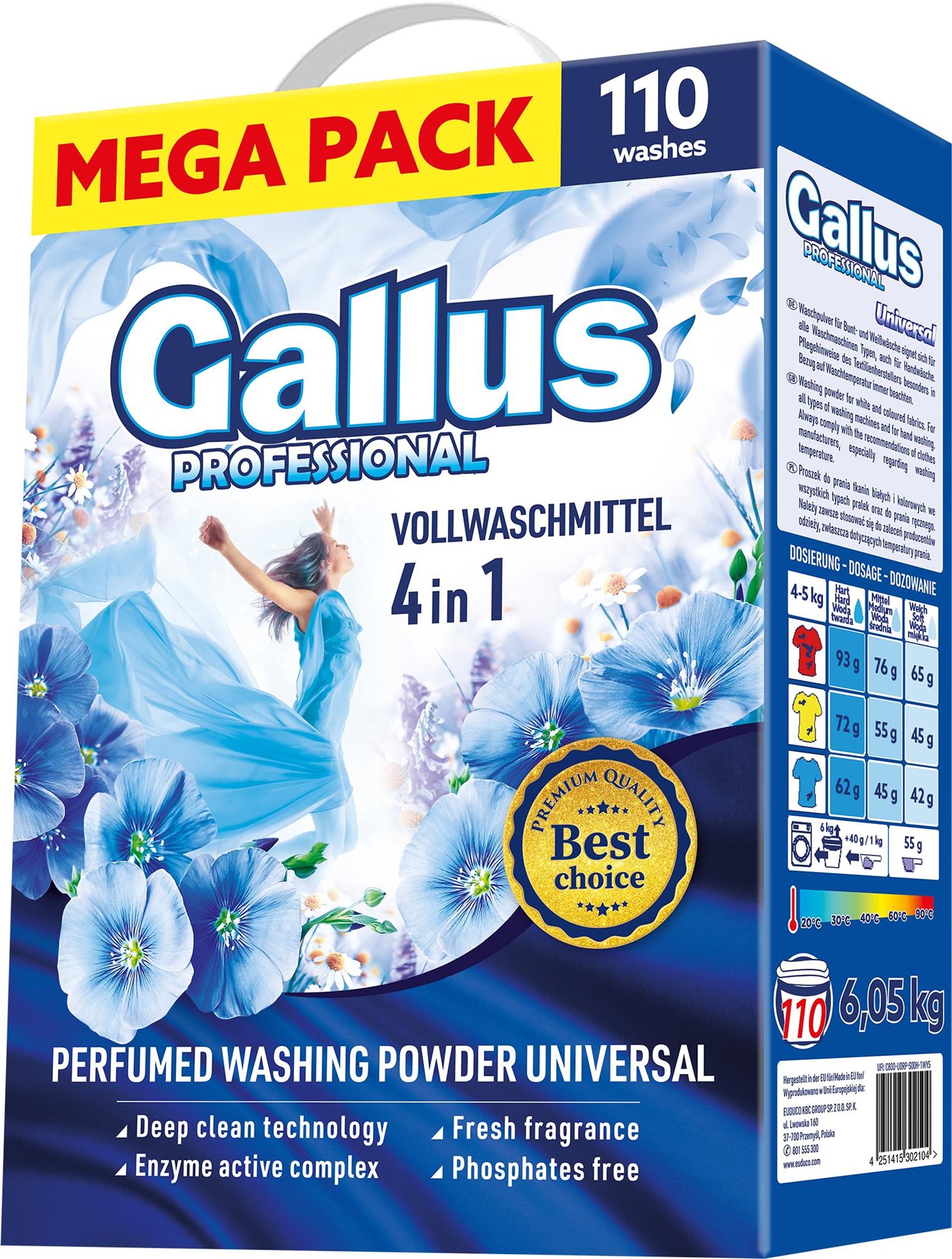 GALLUS PROFESIONAL Universal 6,05 kg (110 praní)