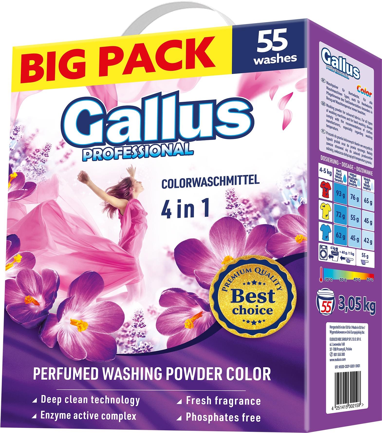 GALLUS PROFESIONAL Color, 3,05 kg (55 praní)