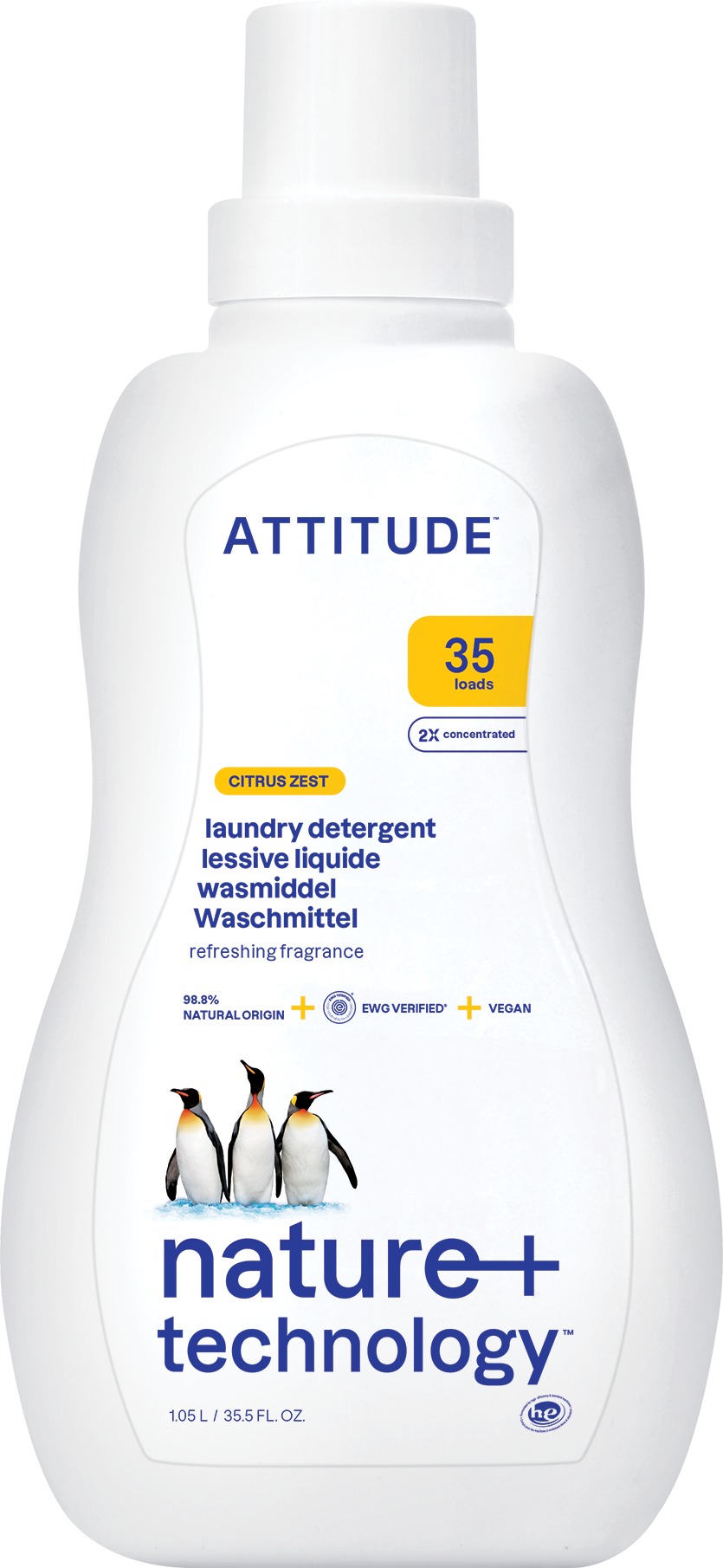 ATTITUDE Prací gél s vôňou citrónovej kôry 1,05 l (35 praní)