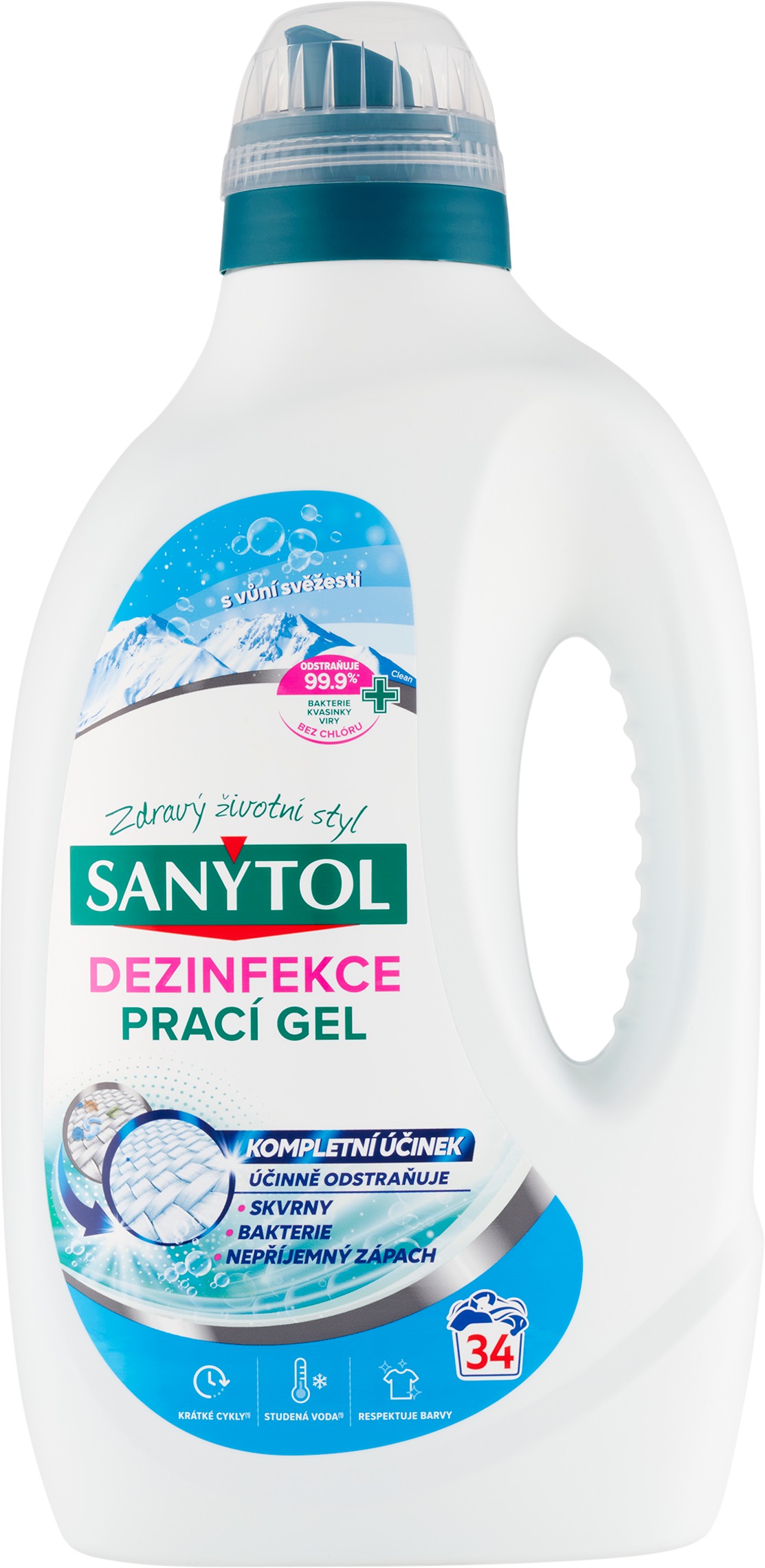SANYTOL dezinfekčný prací gél s vôňou sviežosti 1,7 l (34 praní)