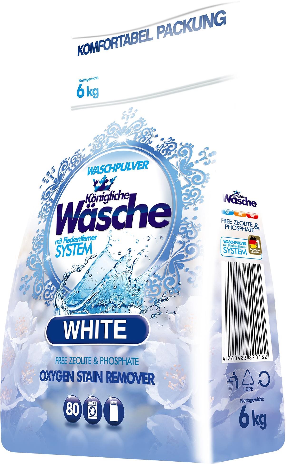 KÖNIGLICHE WÄSCHE White 6 kg (80 praní)