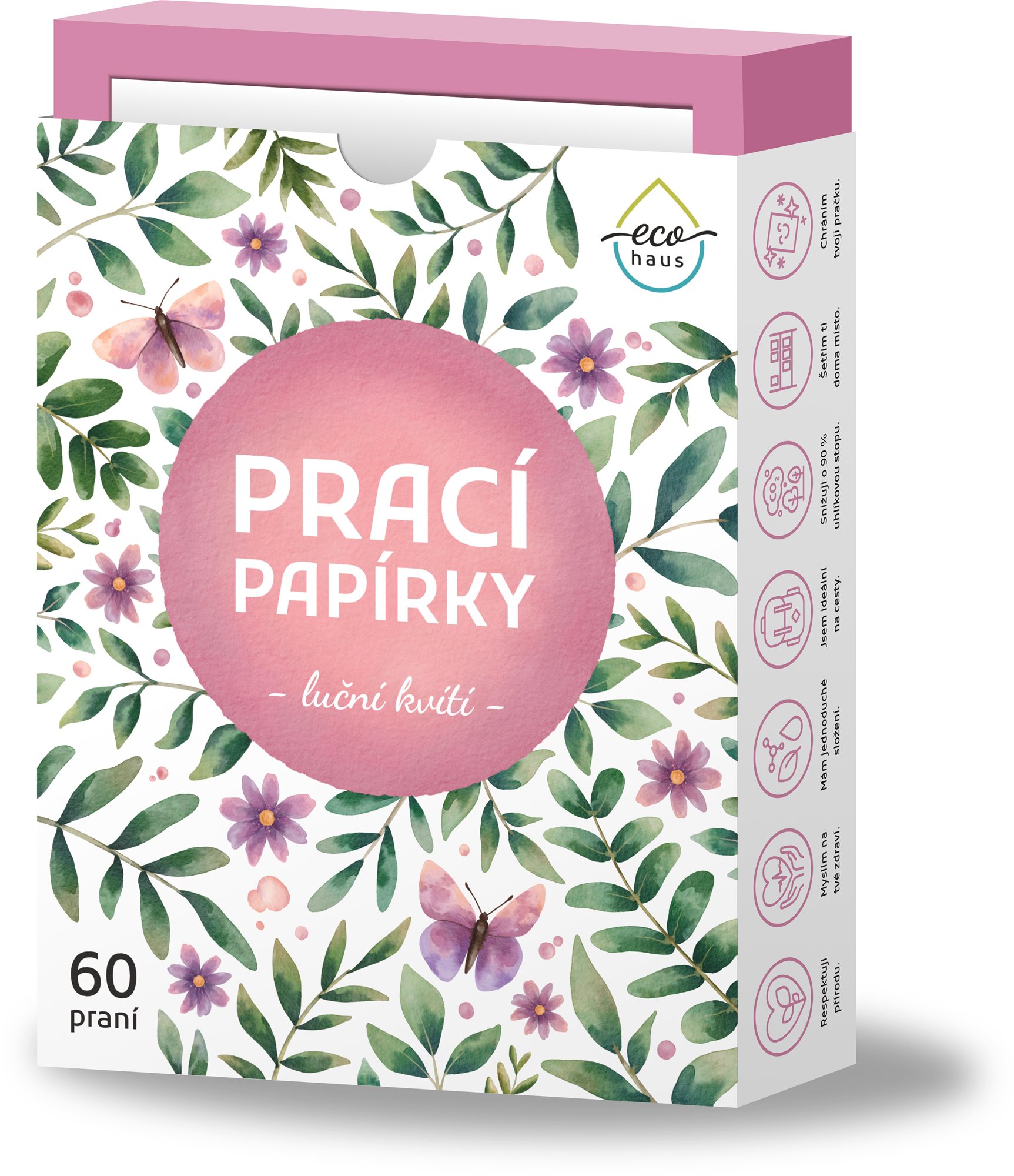 EcoHaus pracie papieriky lúčne kvety 60 ks